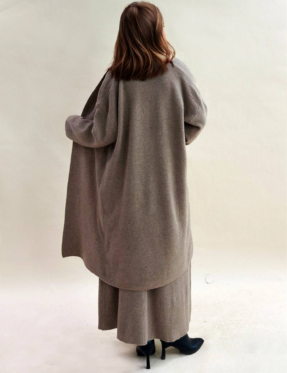 Sweetkama - Vendita all'ingrosso Completo top e gonna - Donna - Set maglione in maglia da donna in tinta unita 3 pezzi 0776