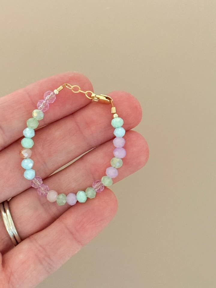 14k gold filled beaded pastel dream bracelet for wholesale by LITTLELUNDSCO