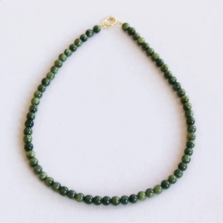 Natural stone bead necklace 'SMALL' - green for wholesale by Bazou