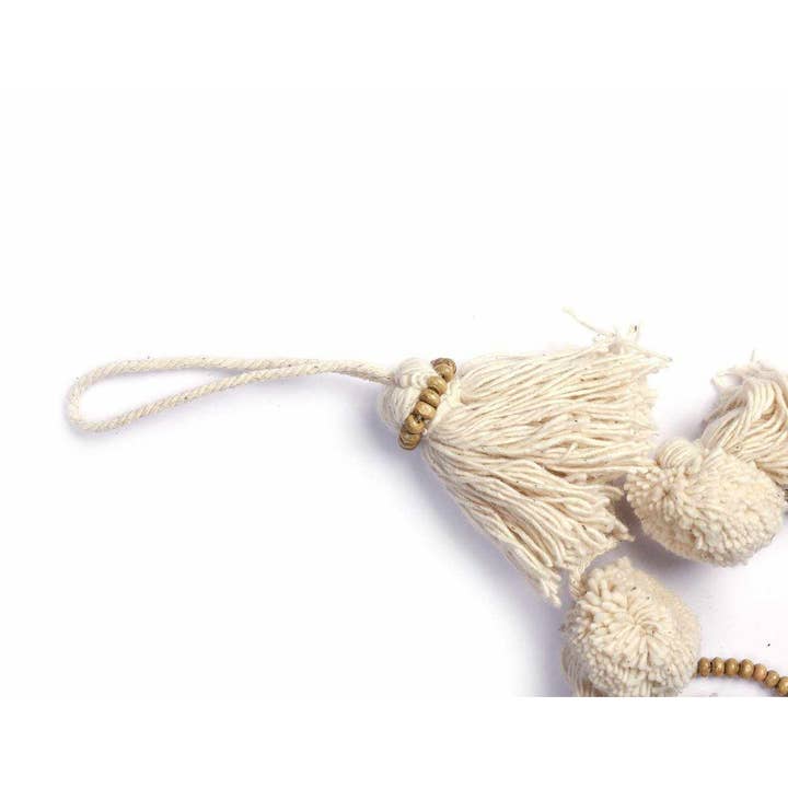 Lumily - Wholesale Purse/Bag Accessory - Women's - Multi-Tassel Ivory Boho Keychain | Zipper Pull | Handmade in Thailand2