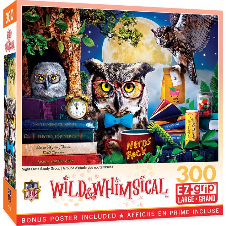 Wild & Whimsical - Owls Study Group 300 Piece EZ Grip Puzzle for wholesale by Masterpieces Puzzles