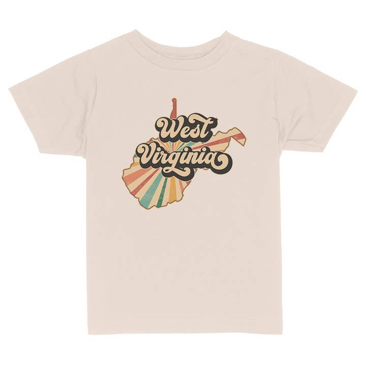 Camicia retrò per bambini e ragazzi del West Virginia per la vendita all'ingrosso da parte di Itsy Bitsy Bella Co