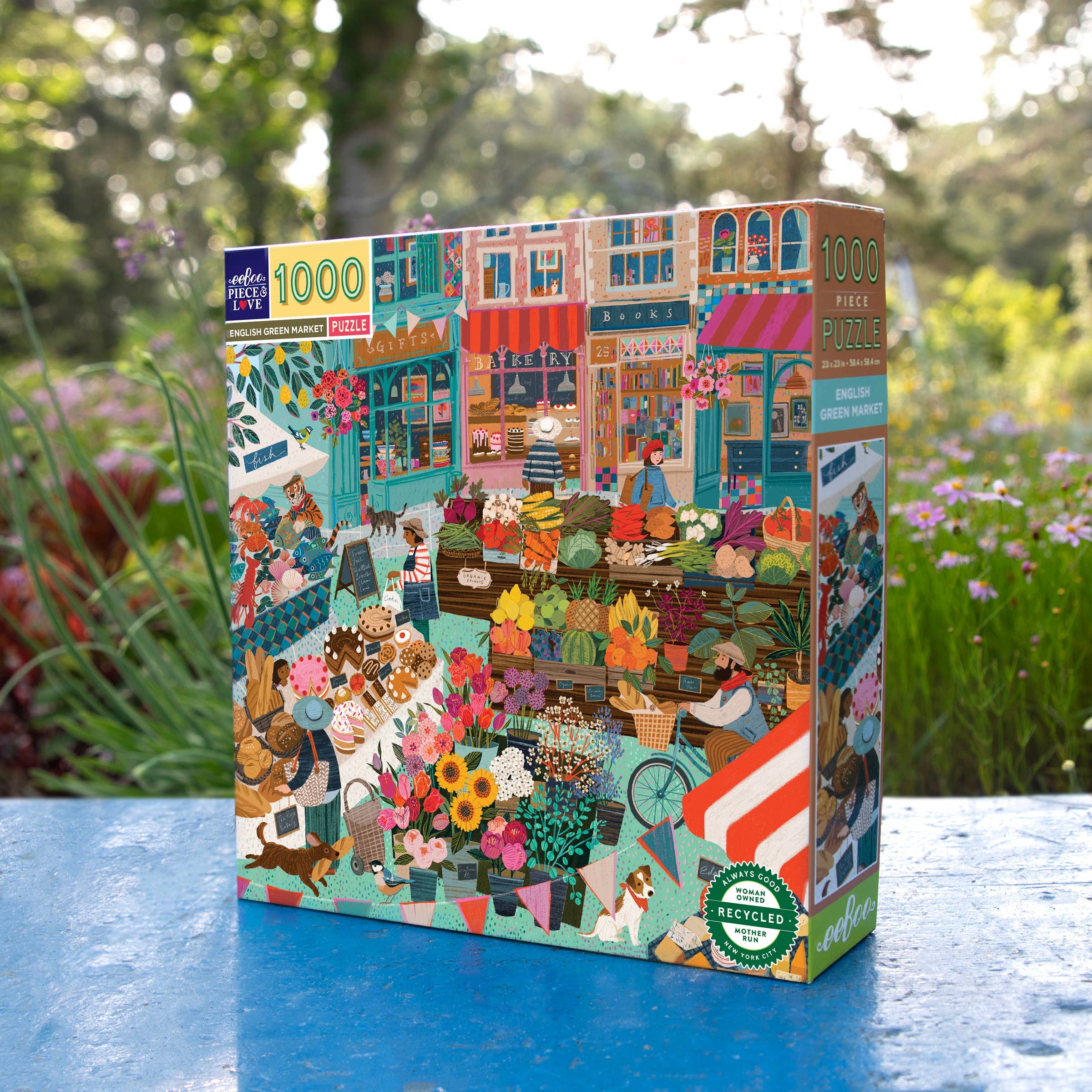 eeBoo - Wholesale Puzzle - Adult - English Green Market 1000 Piece Square Puzzle2