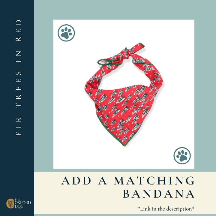 The Oxford Dog - Wholesale Pet Collar - Dog - Dog Collar | Christmas Dog Collar | Fir Tree in Red | Oxford