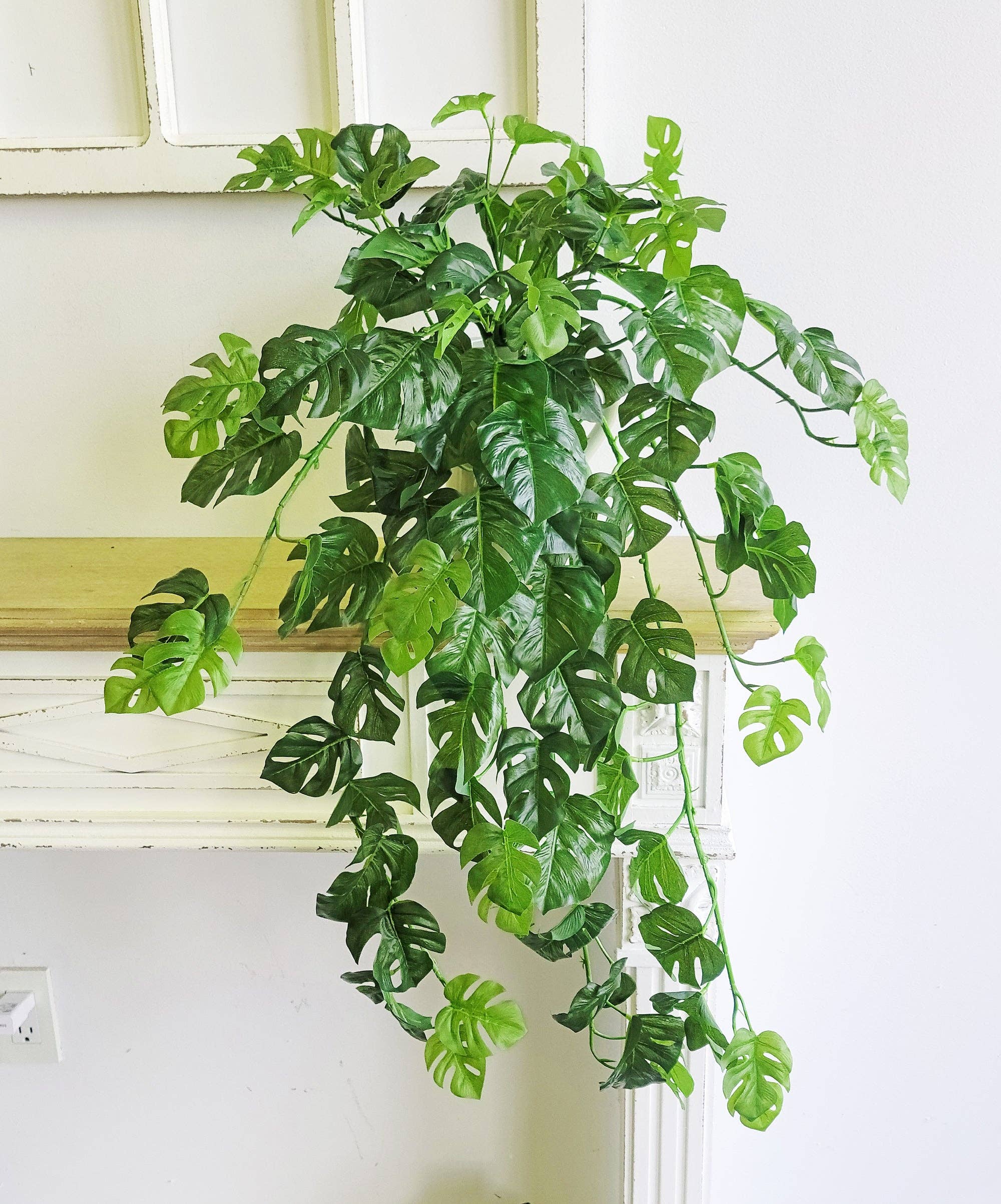 ES Essentials - Wholesale Artificial Plant - Split Philo Hanging Bush Real Touch Green 31"