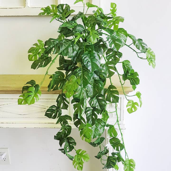 ES Essentials - Wholesale Artificial Plant - Split Philo Hanging Bush Real Touch Green 31"0