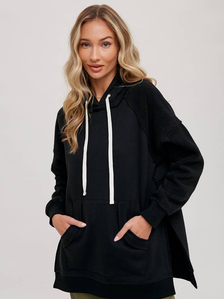 FLEECE HOODIE TUNIC for wholesale by Bluivy