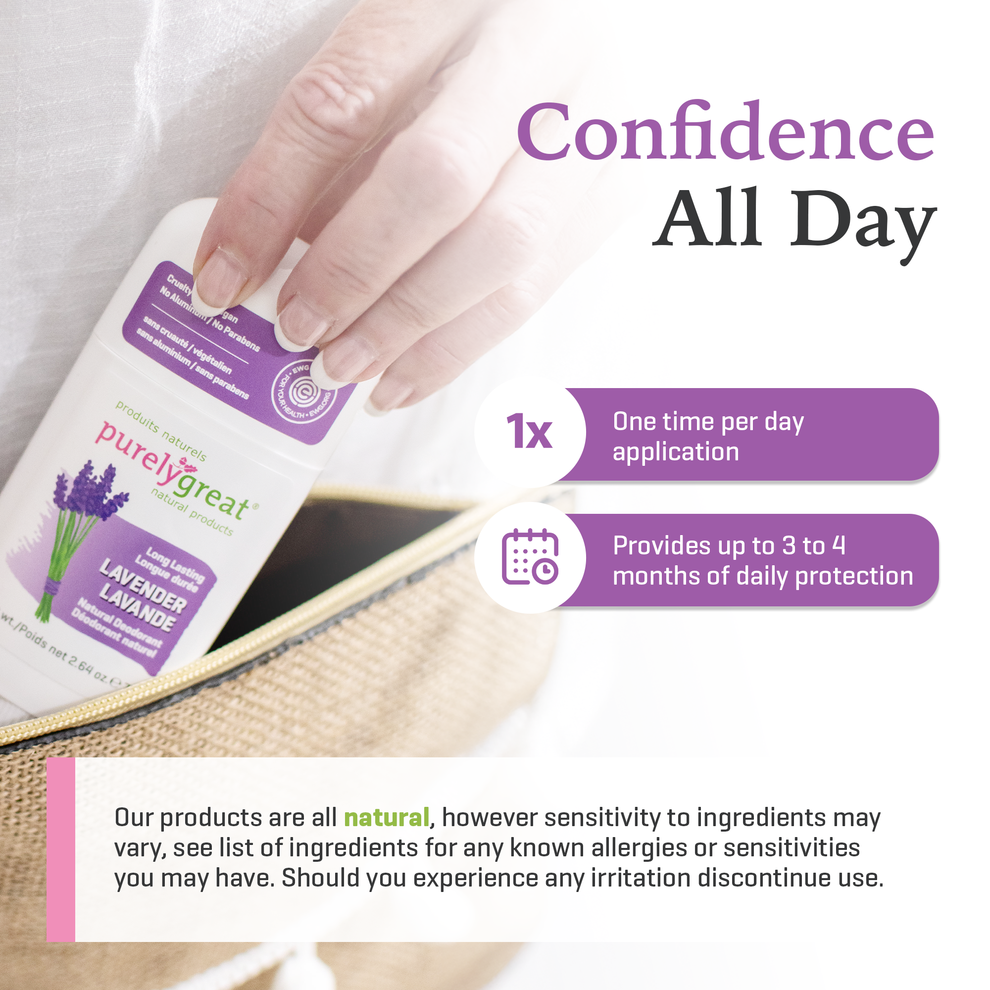 Purelygreat Natural Deodorants - Wholesale Deodorant - Unisex - Purelygreat Stick Deodorant - Lavender6