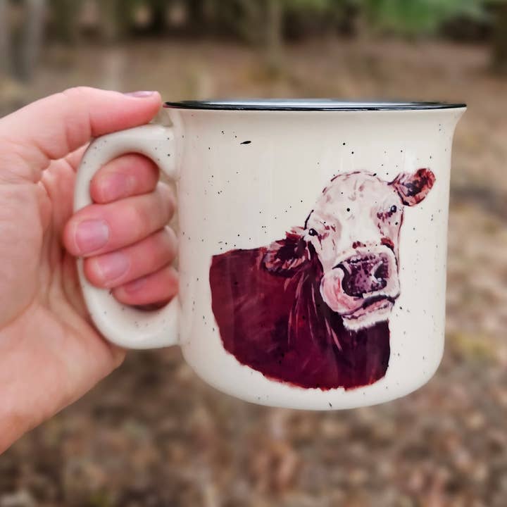 Hereford Brown and White Cow Mug for wholesale by The Cranberry Finch
