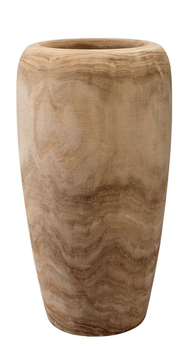 LOOMLAN - Wholesale Vase - Brown Paulownia Wood Ojai Wooden Vase