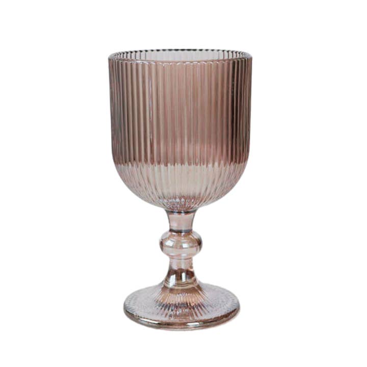 Qube Luxe by Debbie Marks - Wholesale Wine Glass - Pale Pink Wine Glass Goblet (Set of 4)1