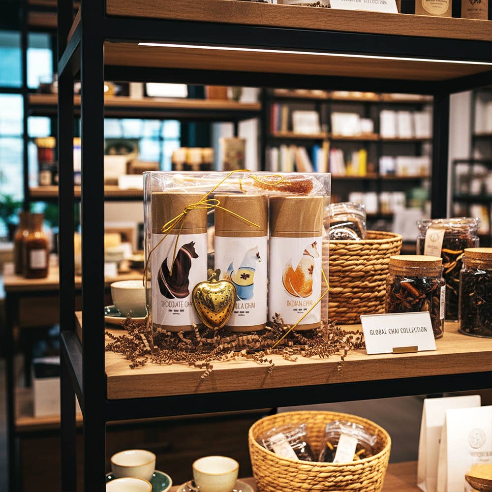 Foxy Tea® - Wholesale Loose Tea - The Original Chai Gift Set - Indian, Vanilla, Chocolate Chai1