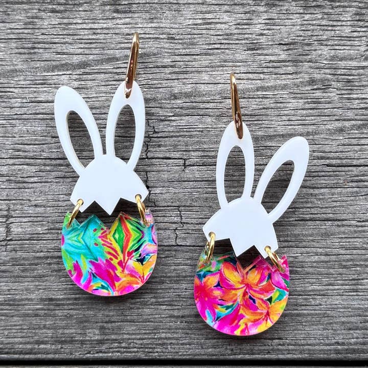 Be Like Missy - Wholesale Dangle Earrings - Lilly Bunny Hatching - Easter Earrings - Easter Egg0