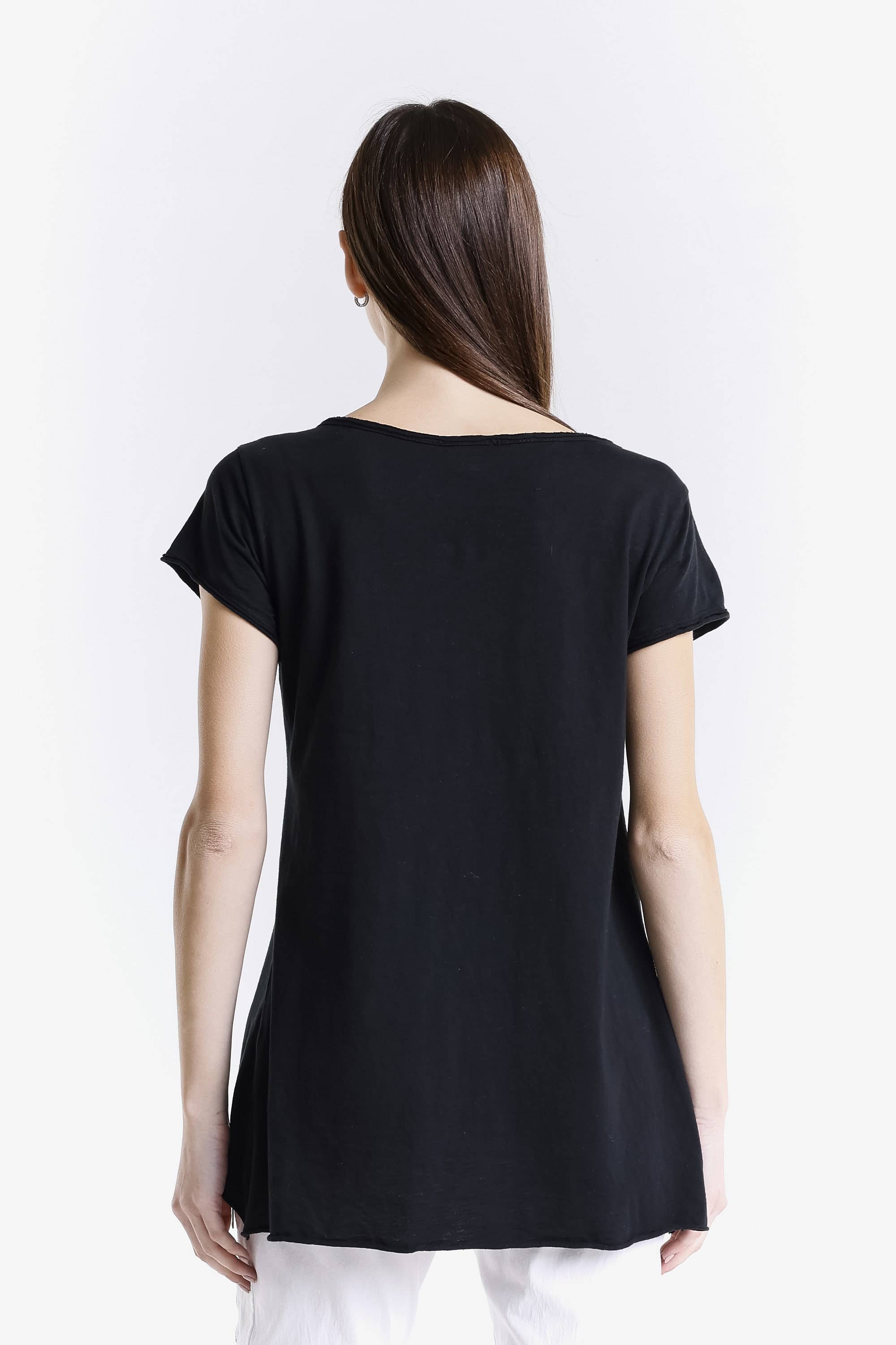 TINA Stephens Italy/Tees By Tina - Wholesale Tunic - Women's - Opal Hi Lo Crew Neck Tee (BSS126)3