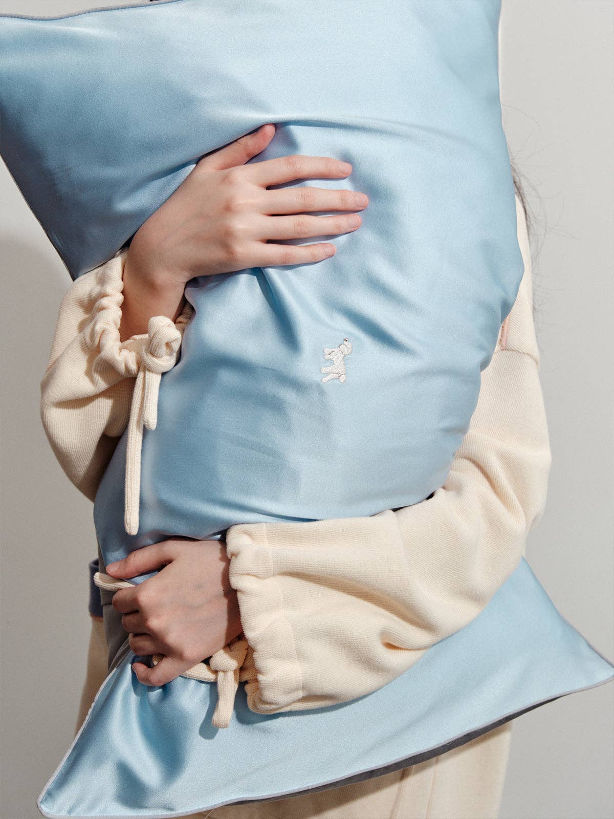 Blue "Pan Pan" Silk Pillowcase for wholesale on Faire3