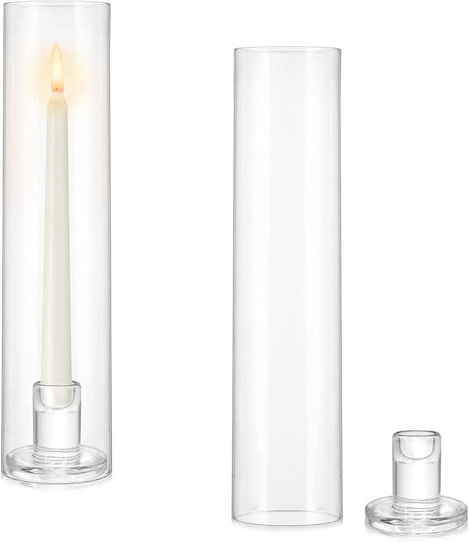 Sweet Home Deco - Wholesale Candle Holder - Hurricanes Candle Shade Chimney Tubes/Glass 10''T x 3''W3