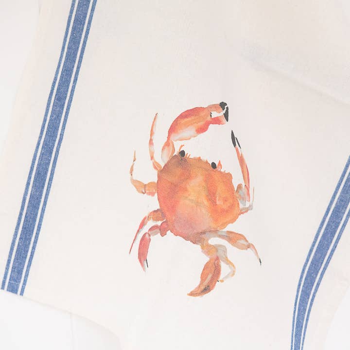 Finding Silver Pennies - Wholesale Tea Towel - Crab Tea Towel | Coastal Dish Towel1