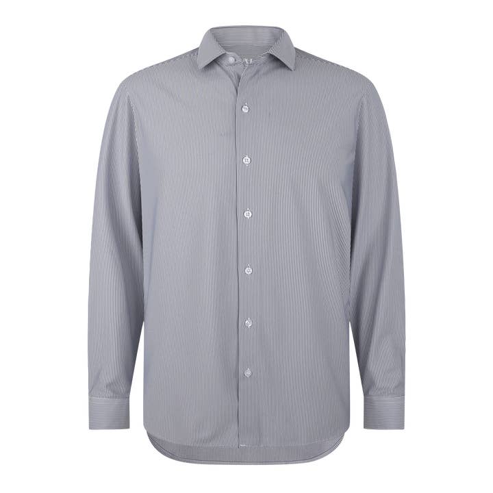Grijs Gestreept Prestatie Overhemd voor wholesale door American Heritage