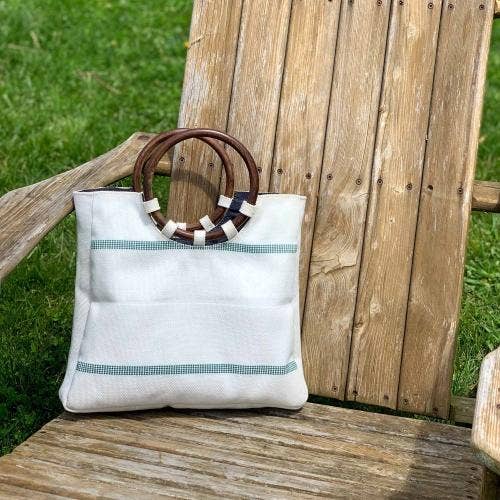 Global Crafts - Wholesale Draagtas - Dames - Brandslang Witte zak met houten handvat4