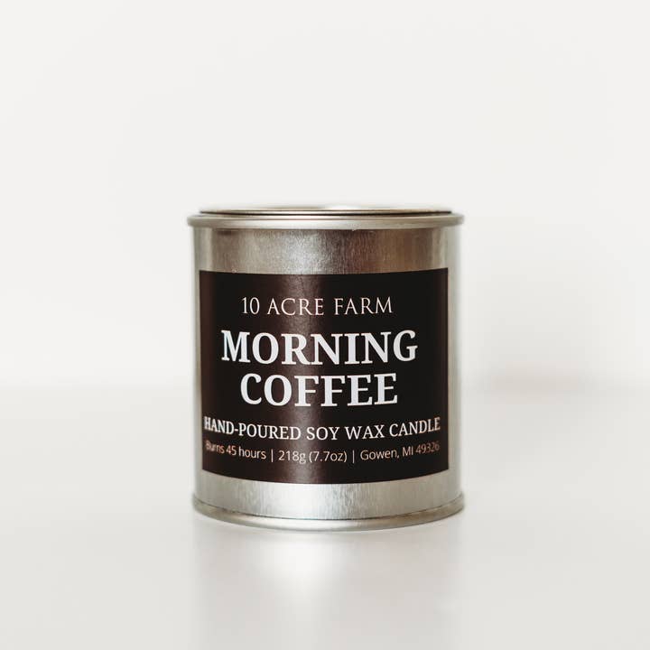 10 acre farm - Wholesale Jar/Filled Candle - Morning Coffee 8oz Paint Can Soy Candle