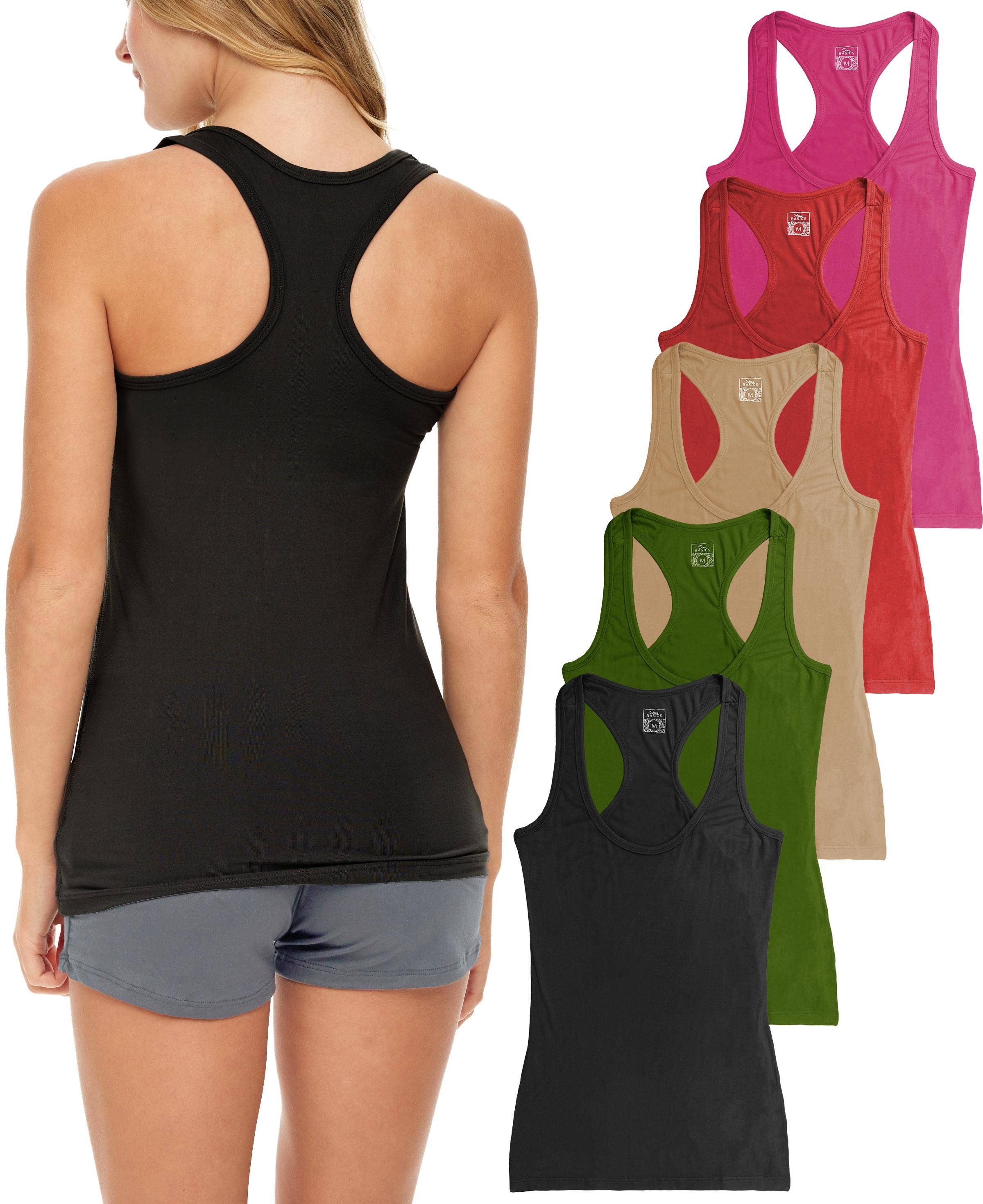 I-Wear Brands - Wholesale Tank Top - Women's - 5 Pack Women's Racerback Cotton Stretch Tank Top5