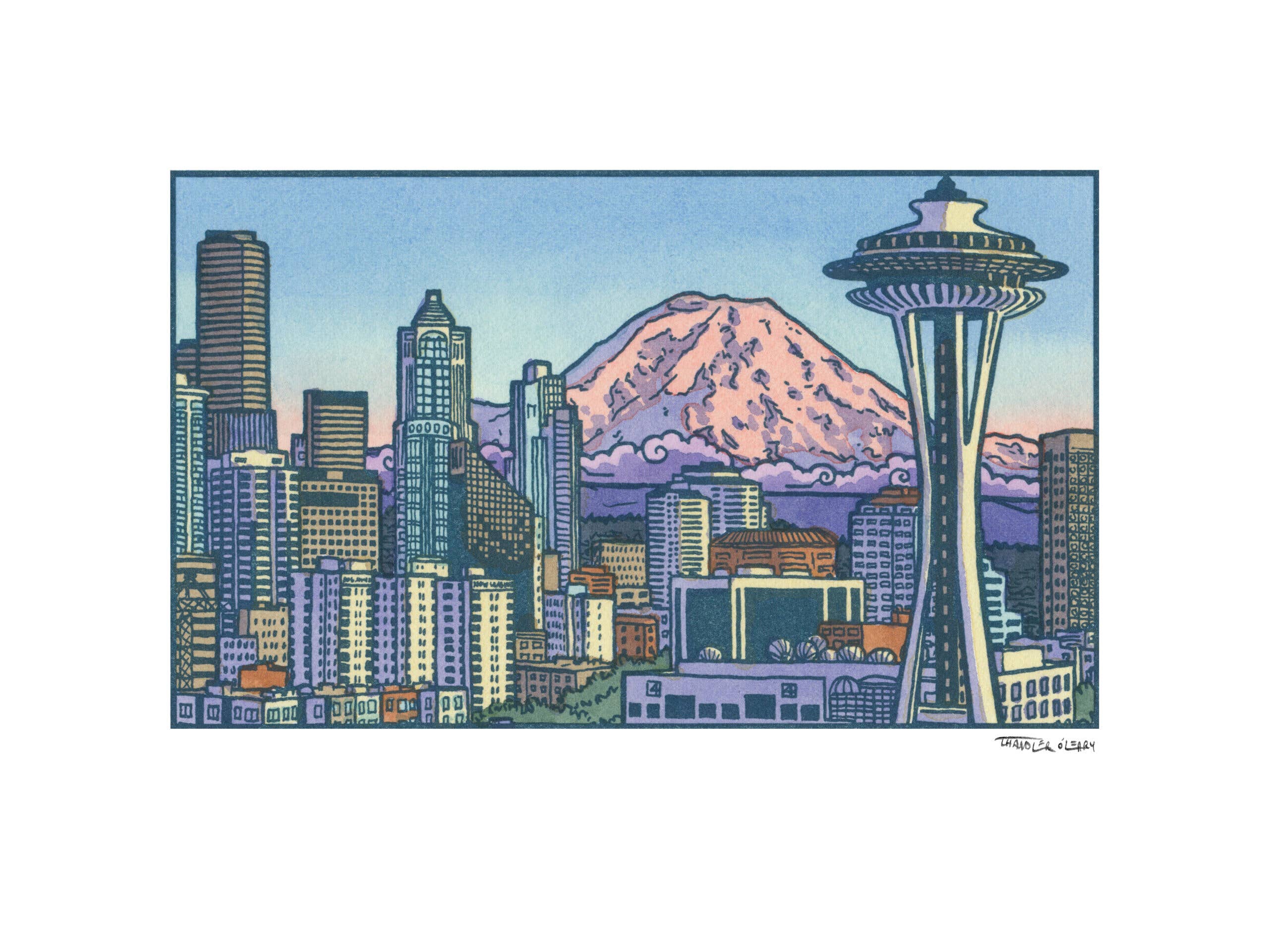 Anagram Press - Wholesale Art Print - Seattle Skyline giclée print3