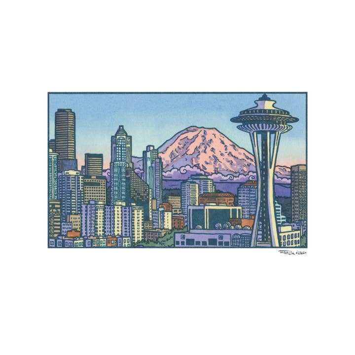 Anagram Press - Wholesale Art Print - Seattle Skyline giclée print3