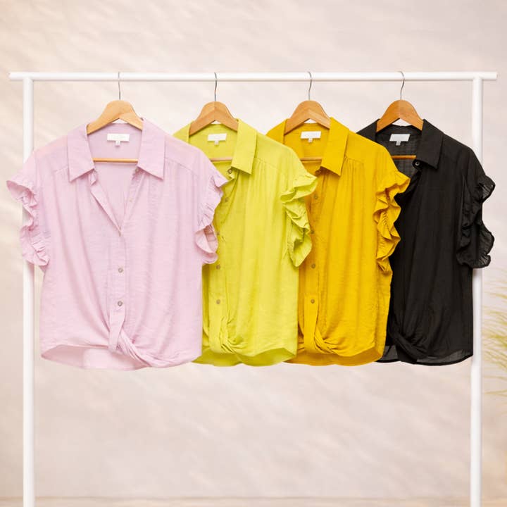 BLUSA CON VOLANTES Y MANGAS SUAVES para venta al por mayor de Winslow Collection