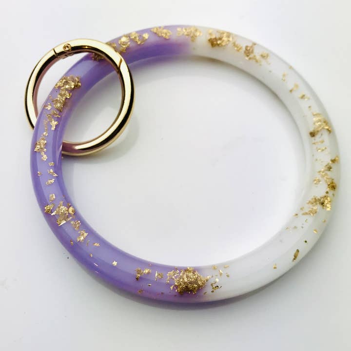 Purple & White Keychain Bangle Bracelet Only for wholesale by Shop Drip Express