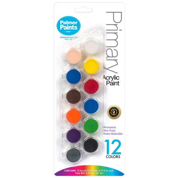 Palmer Paint Acrylic Primary 12ct Pots
for wholesale by Cra-Z-Art