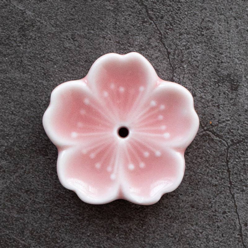 Gohobi （We cover U.S. import duties） - Vente Porte-encens - Porte-encens en céramique fait main avec décoration florale Gohobi4