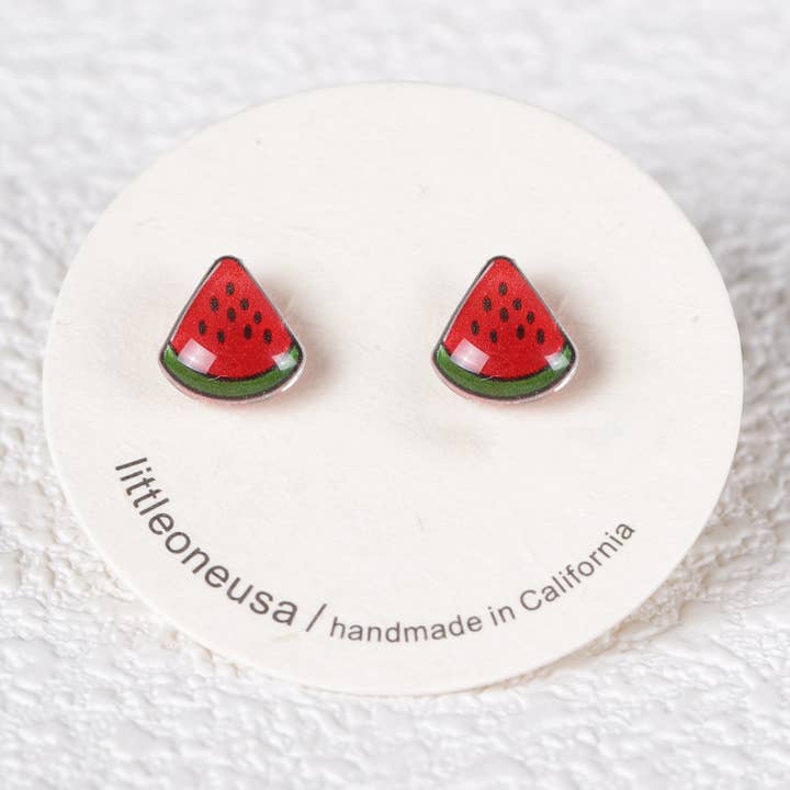Watermelon Fruit Titanium Earring Studs for wholesale by littleoneusa