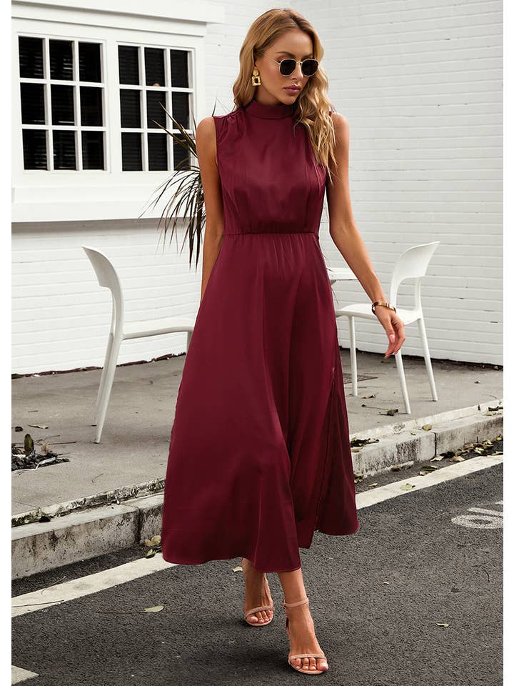 YNIQUE - Wholesale Jurk - Dames - Effen maxi-zomerjurk met gesmokte tankjurk voor dames, mouwloos