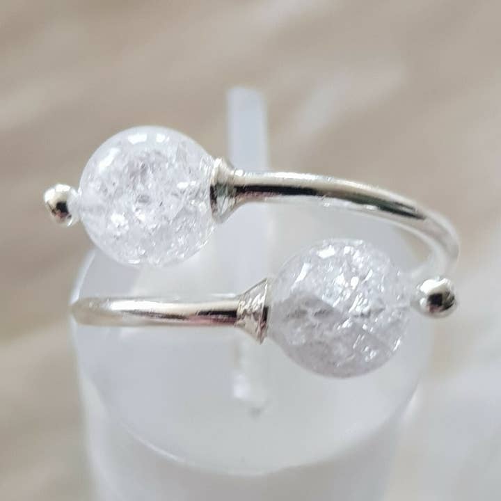 Anello in cristallo di rocca in argento 925 per la vendita all'ingrosso da parte di les secrets de Louisette