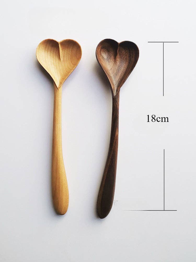 Gohobi （We cover U.S. import duties） - Wholesale Kitchen Spoon - Gohobi Handmade Wooden Heart Shape Spoon 0106
