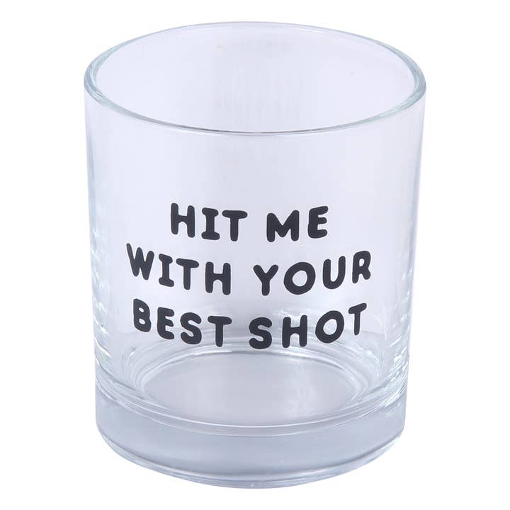Hit Me With Your Best Shot Rocks Glass for wholesale by Barrel Down South