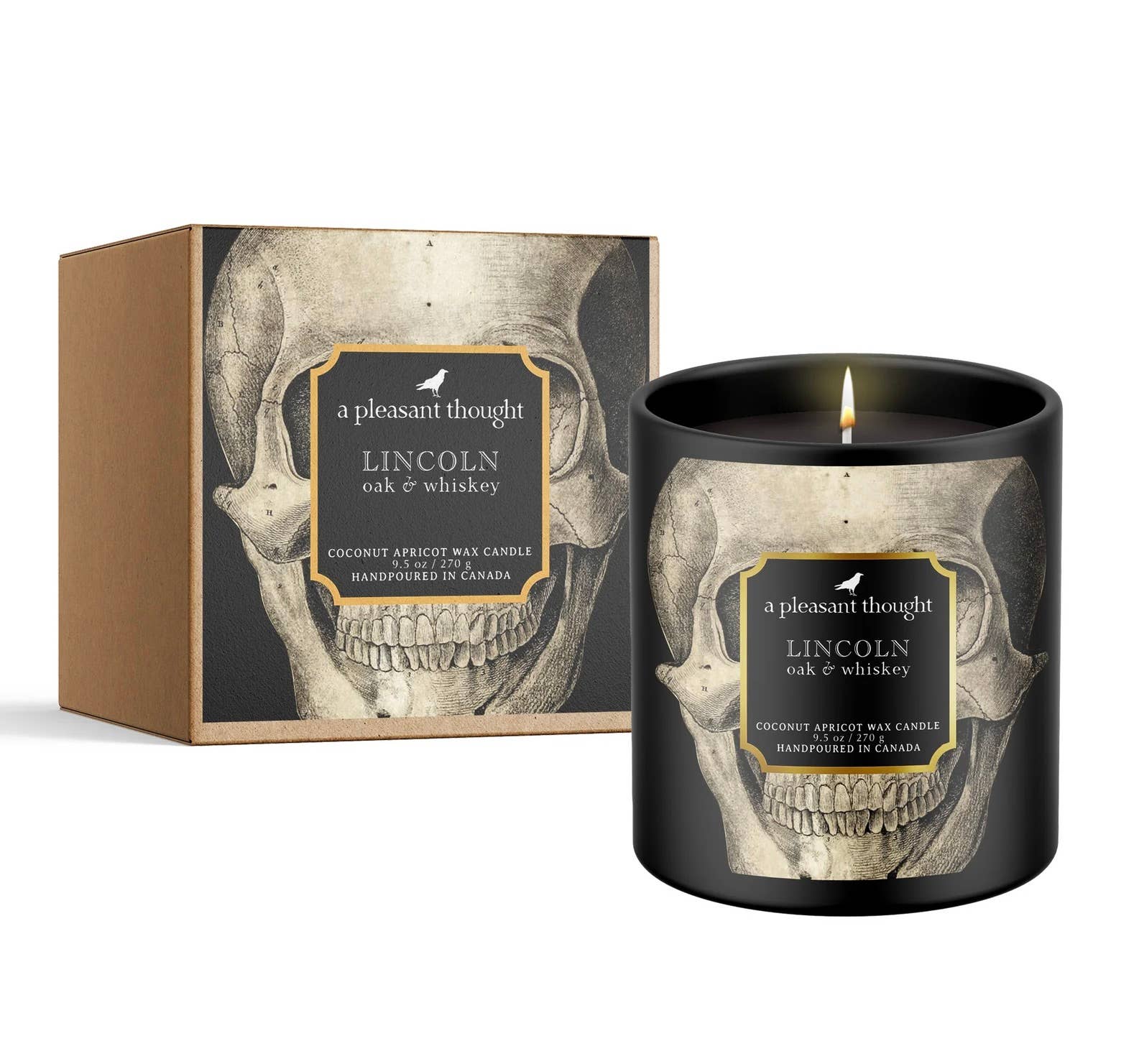 A Pleasant Thought - Vente Bougie en bocal - LINCOLN | CHÊNE & WHISKY | BOUGIE RAVEN1