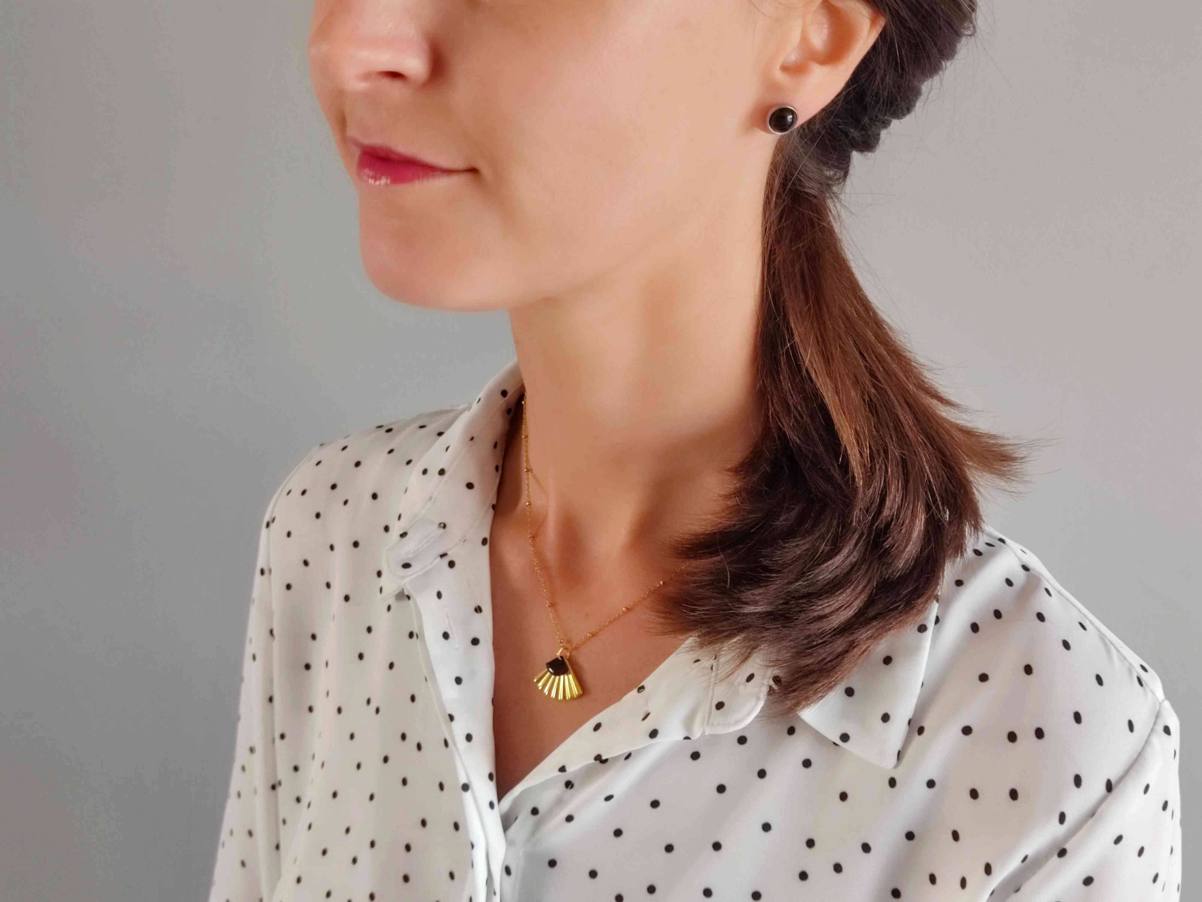 Sophie Bijoux - Vente Boucles d'oreilles pendantes - Boucles d'oreilles 3en1 La Mystérieuse Agate Noire5