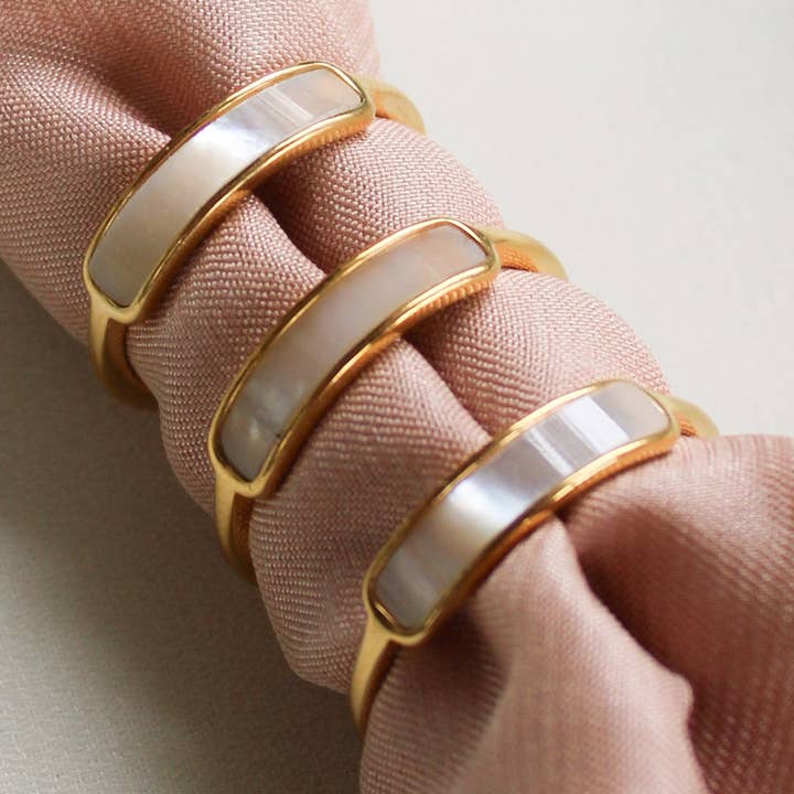 24th & Gold - Vendita all'ingrosso Anello midi/a fascia - Anello in oro a fascia iridescente0