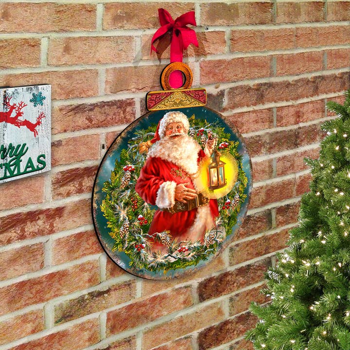 Designocracy - Wholesale Door Hanger - Enchanted Ball Christmas Santa Door Hanger D.Gelsinger1