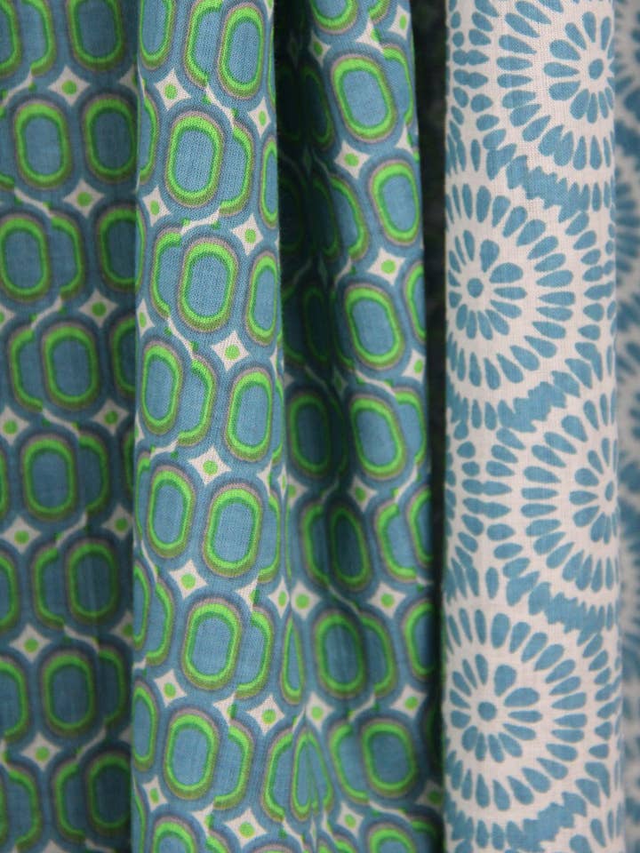 Organic Cotton Scarf Turquoise Peony for wholesale by Les Belles Vagabondes