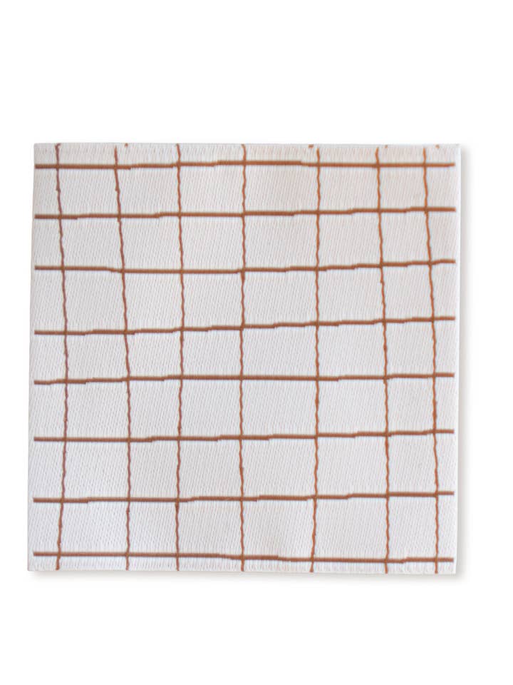 XXL web label - grid *brown* for wholesale by Paul und Clara