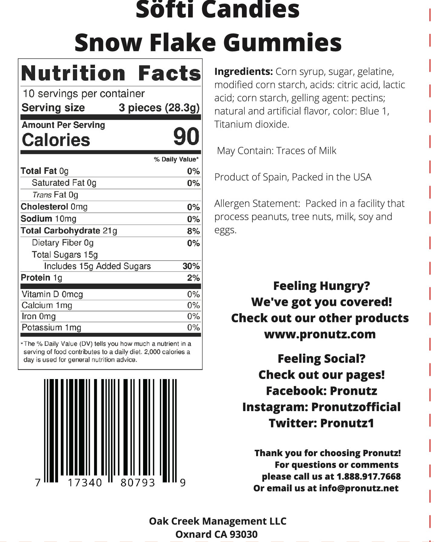 Pronutz – Gomas por atacado – Doce doce - 10 (oz) gomas de flocos de neve1