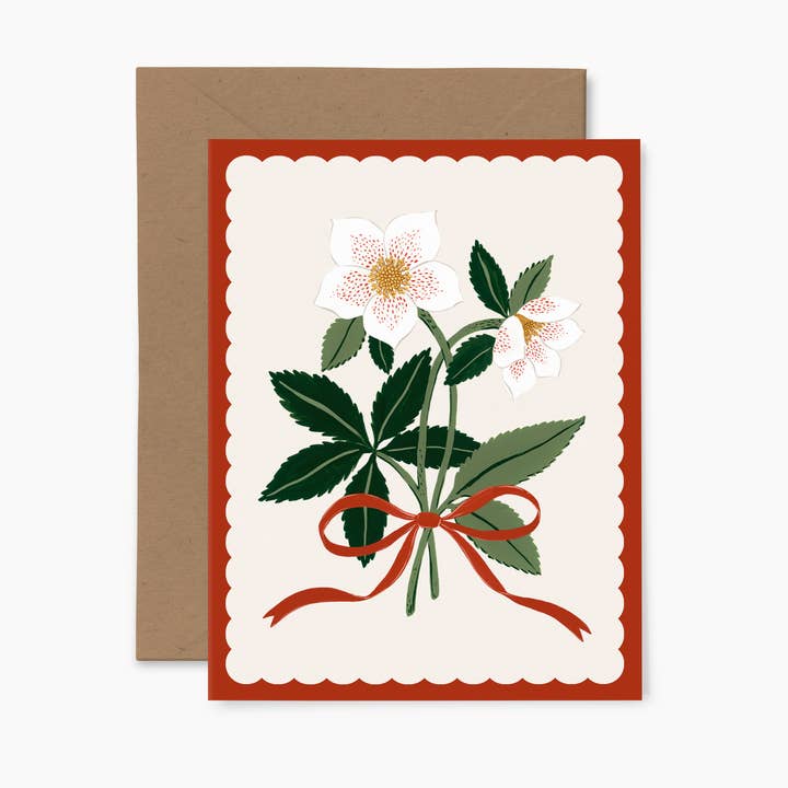 Papier Fleuri Co. - Wholesale Season's Greetings Card - Christmas Rose | Greeting Card0