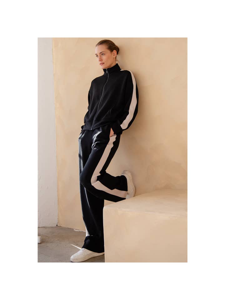 Rae Mode - Wholesale Athletic Jacket - Women's - MODAL SCUBA STRIPING ZIP UP JACKET7