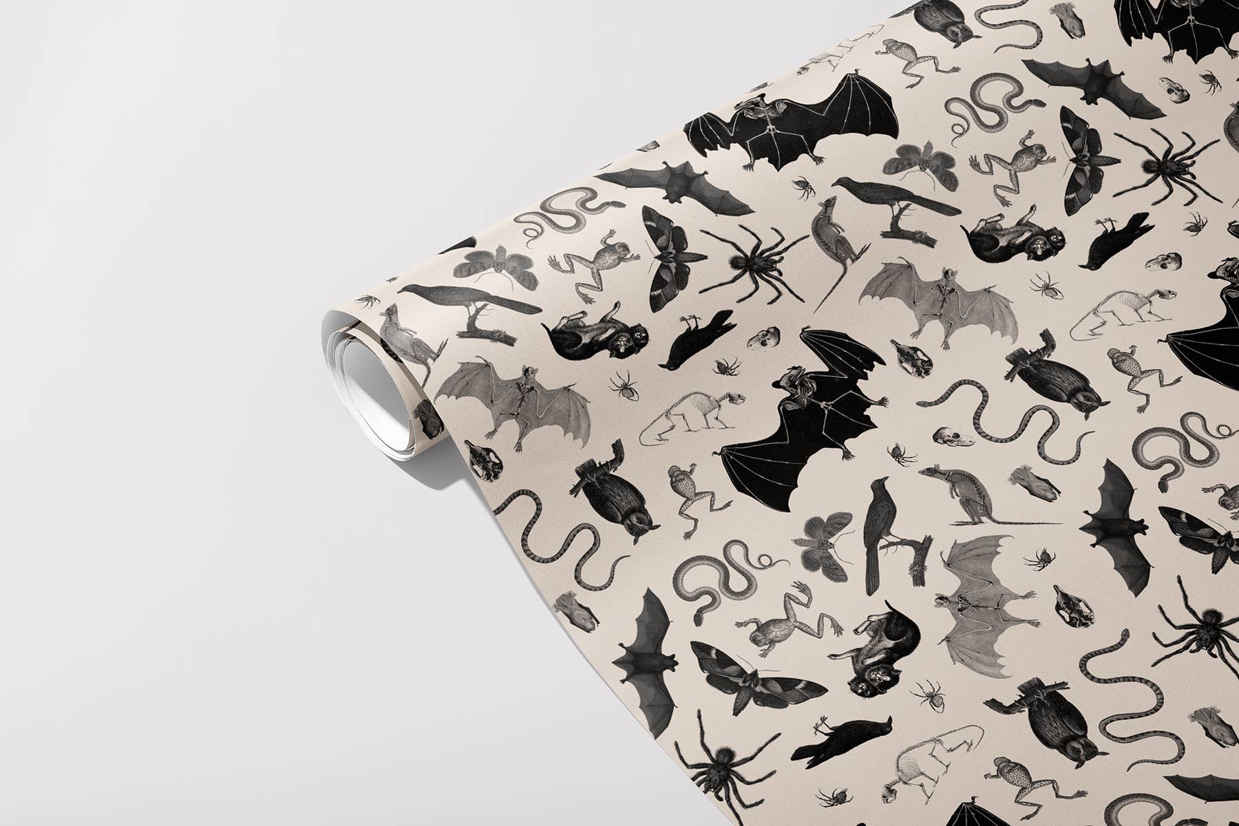 Betiobca - Vente Feuille de papier cadeau - Papier Cadeau Vintage – Ménagerie Gothique0