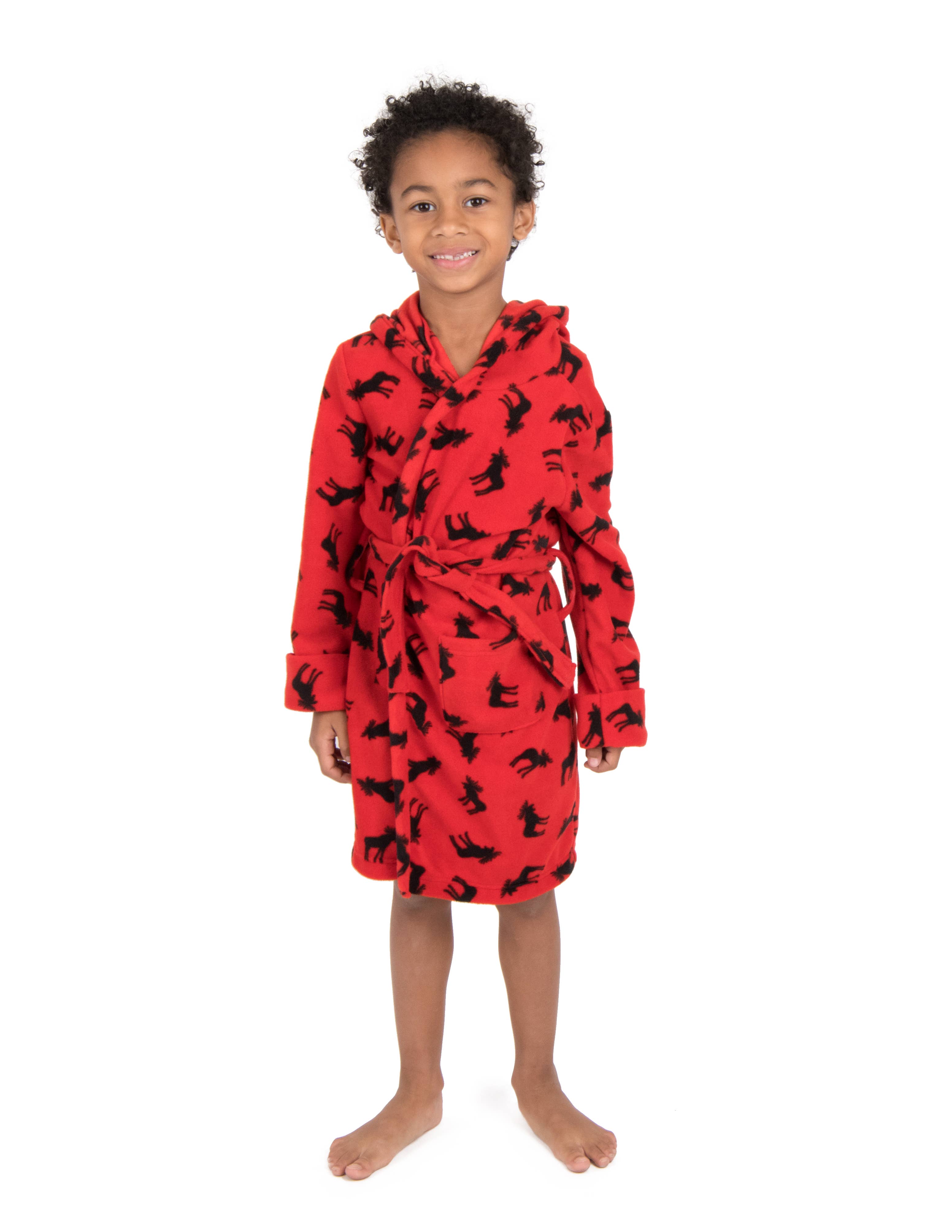 Leveret Pajamas – wholesale Robe – Kids – Kids Fleece Hooded Robe10