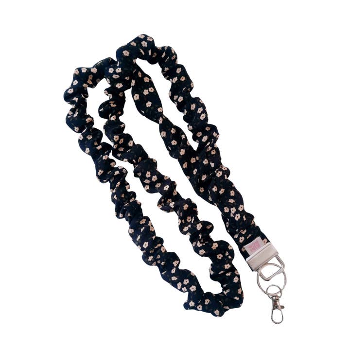 Kiki & Co. – wholesale Lanyard – Women’s – Scrunchie Lanyard - Black Floral0