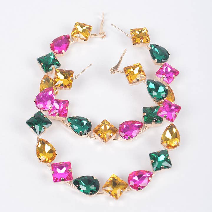 3AM BY H&D ACCESSORIES - Venta al por mayor Pendientes de aro - Aros con múltiples diamantes de imitación1