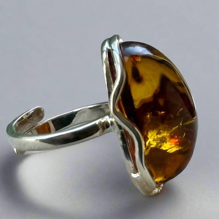 Glow Cognac Amber Ring for wholesale by Amber House